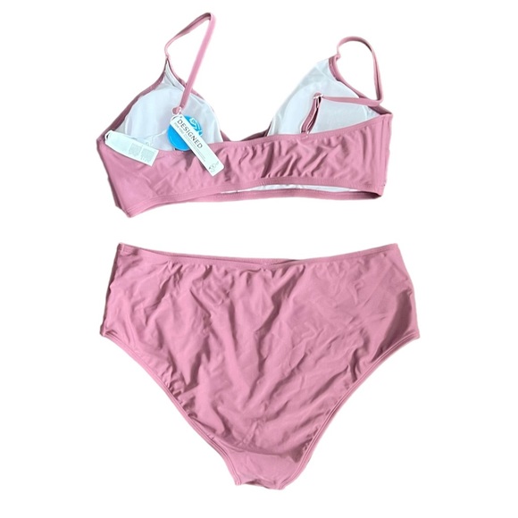 Nwt Cupshe dusty rose pink bikini swim suit size XL - Picture 2 of 4